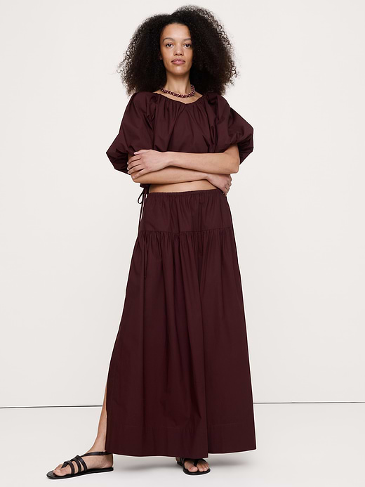 Banana Republic Tiered Cotton Poplin Maxi Skirt — photo 3