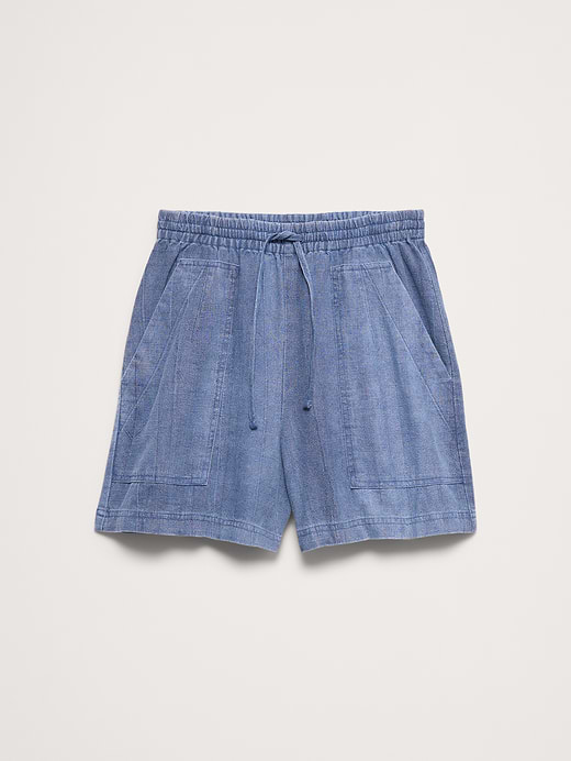 Banana Republic 4" High-Rise Ramie-Cotton Pull-On Short — photo 5