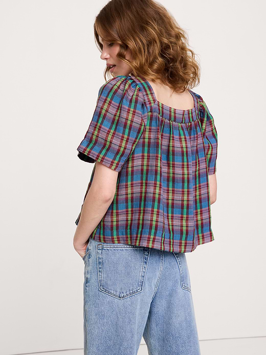 Banana Republic Linen Square-Neck Top — photo 3