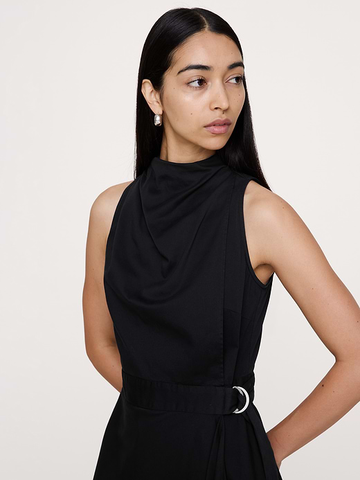 Banana Republic Stretch-Cotton Cowl-Neck Midi Dress — photo 4