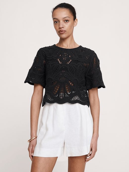 Banana Republic Crochet Lace Top — photo 1