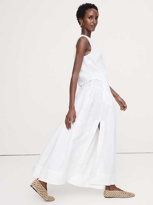 Banana Republic Linen Tiered Tie-Side Maxi Skirt — photo 4