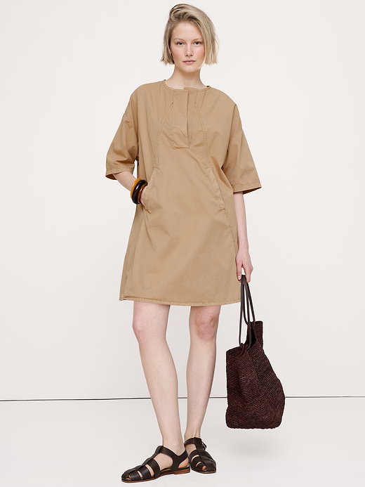 Banana Republic Cotton-Twill Pocket Mini Dress — photo 1
