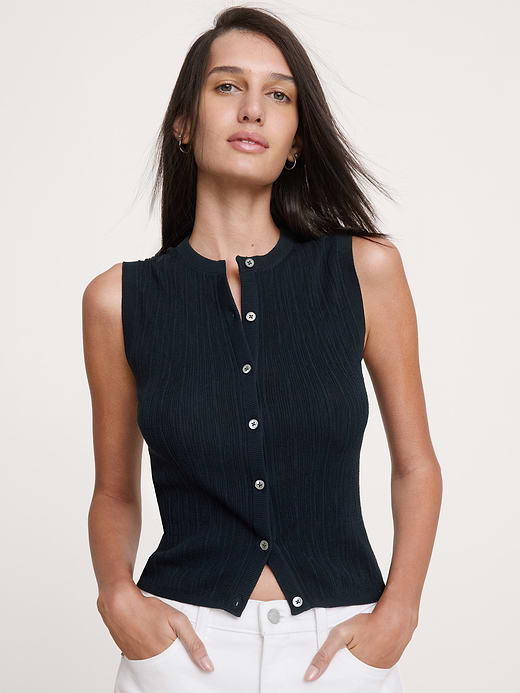 Banana Republic Crinkle Knit Vest — photo 1