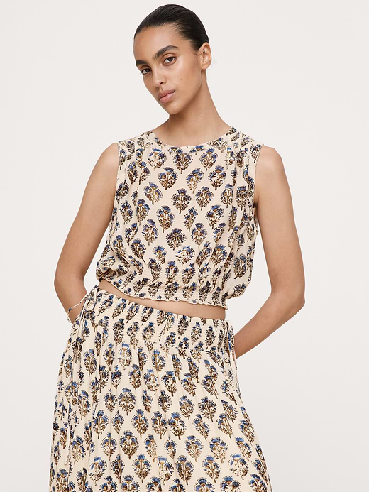 Banana Republic Smocked Georgette Cropped Tank — photo 1