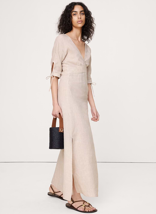 Banana Republic Linen Tie-Sleeve Midi Dress — photo 1