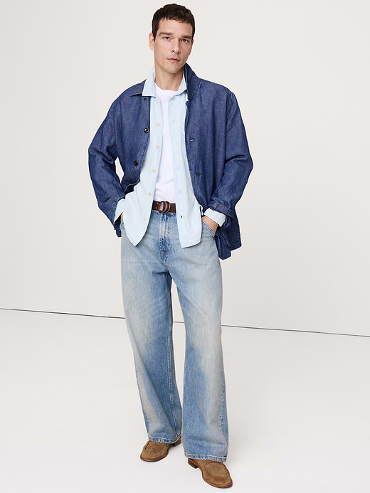 Banana Republic Relaxed-Fit Denim Long-Sleeve Resort Shirt — photo 4