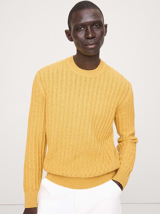 Banana Republic Cotton-Linen Blend Crew-Neck Sweater — photo 1