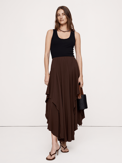 Banana Republic Drapey Georgette Ruffle Maxi Skirt — photo 4