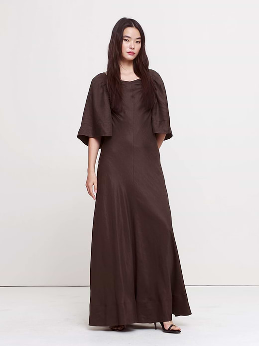 Banana Republic Viscose-Linen Flutter-Sleeve Maxi Dress — photo 5
