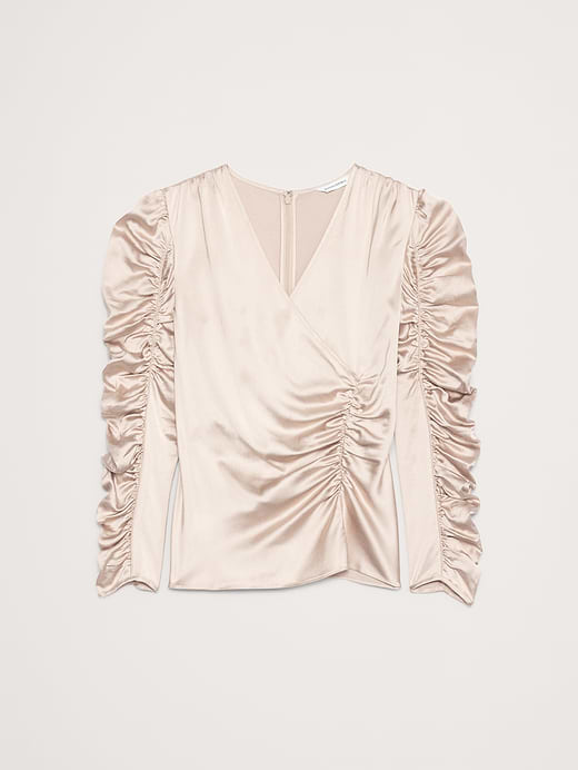 Banana Republic Stretch-Satin Ruched Top — photo 5