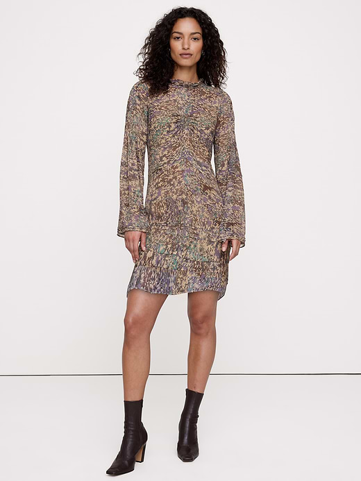 Banana Republic Georgette Ruffle-Neck Mini Dress — photo 1