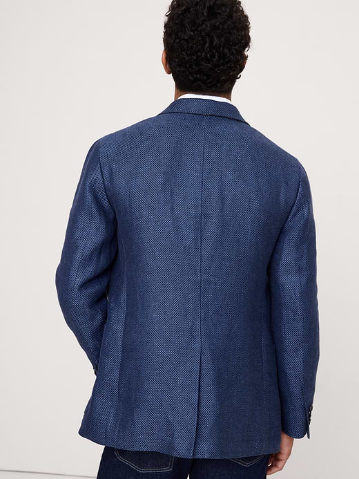Banana Republic Blue Herringbone Linen Sport Coat — photo 3