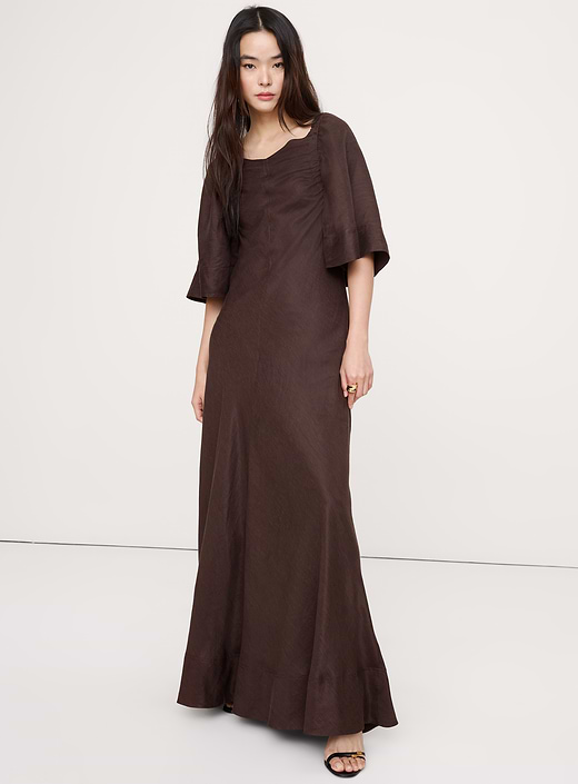 Banana Republic Viscose-Linen Flutter-Sleeve Maxi Dress — photo 1