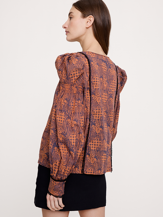 Banana Republic Lightweight Cotton Puff-Sleeve Top — photo 3