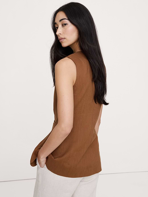 Banana Republic Stretch Linen-Viscose Long Vest — photo 3