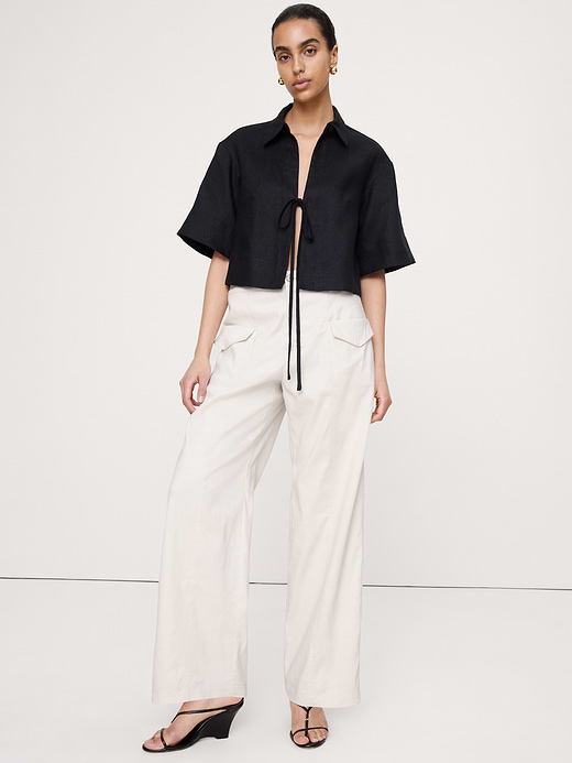 Banana Republic High-Rise Straight Utility Pant in Stretch Linen-Viscose — photo 1