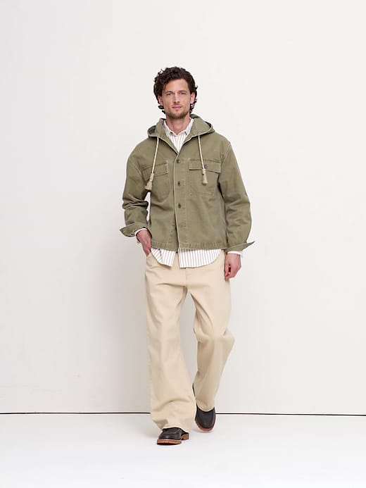 Banana Republic Cotton Twill Hooded Overshirt — photo 8