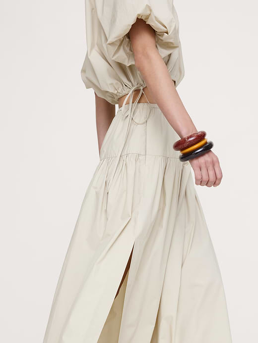 Banana Republic Tiered Cotton Poplin Maxi Skirt — photo 4