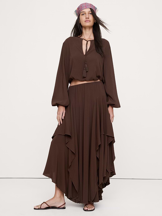 Banana Republic Drapey Georgette Ruffle Maxi Skirt — photo 1