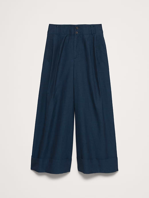 Banana Republic High-Rise Wide-Leg TENCEL™-Cotton-Linen Cropped Pant — photo 5