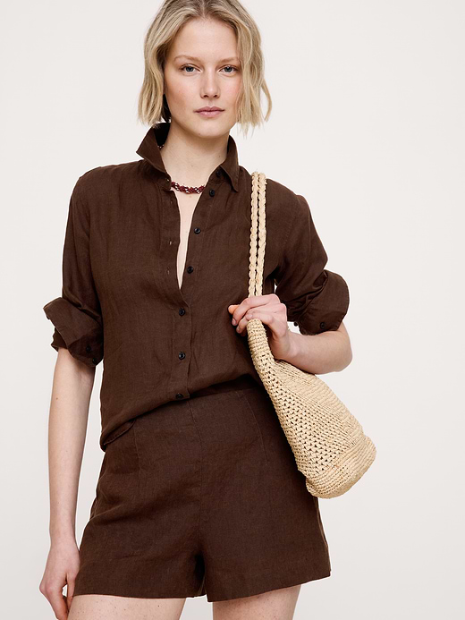 Banana Republic High-Rise 3" Linen Short — photo 1