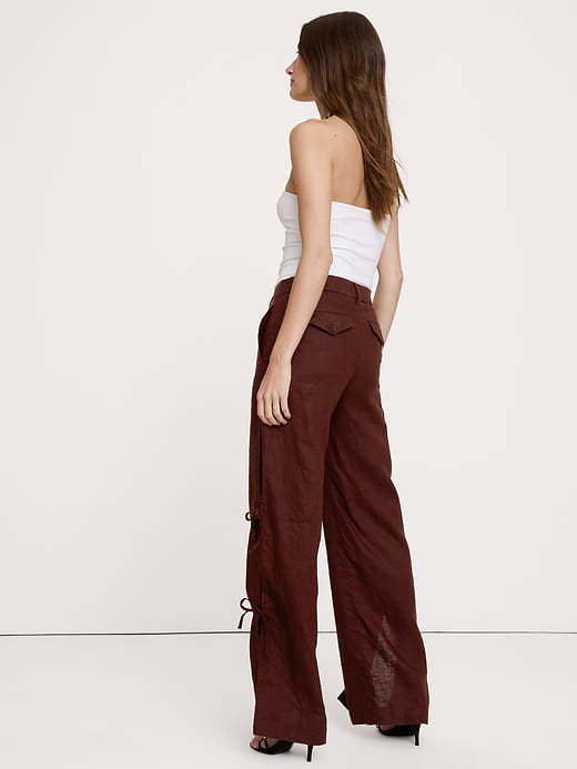 Banana Republic The Everyday Wide-Leg Side-Tie Pant In Linen — photo 3