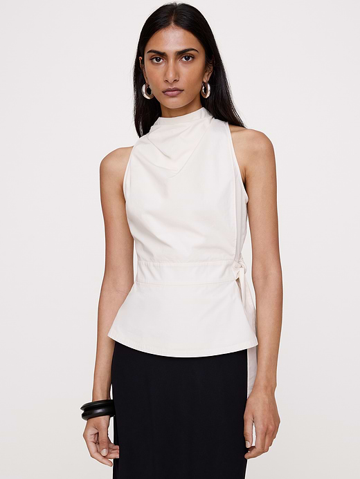 Banana Republic Cotton Poplin Cowl-Neck Tank — photo 4