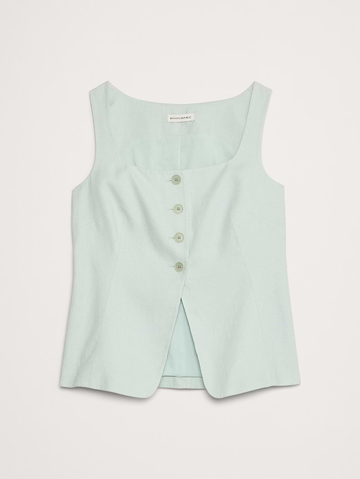Banana Republic Linen Square-Neck Long Vest — photo 5