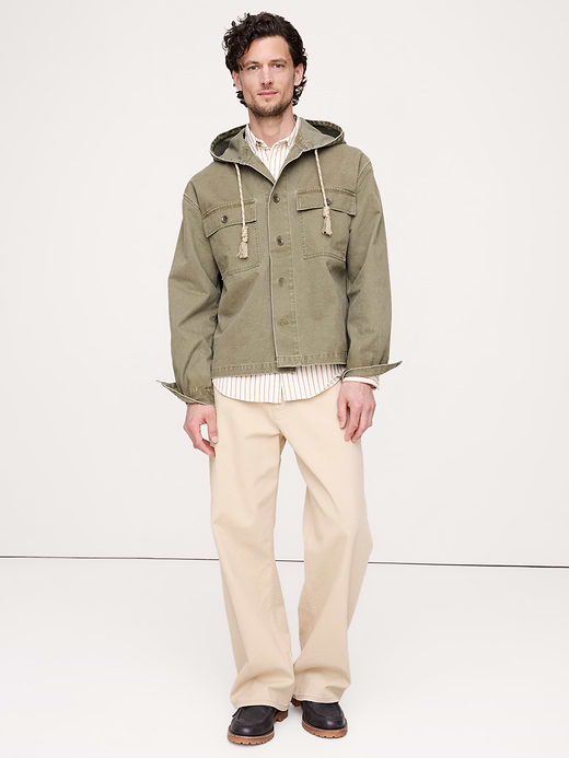 Banana Republic Cotton Twill Hooded Overshirt — photo 4
