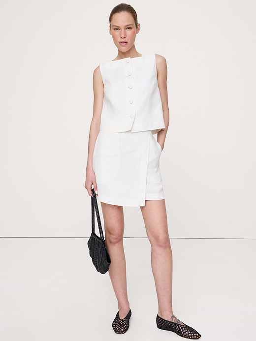 Banana Republic Linen Wrap Mini Skirt — photo 3