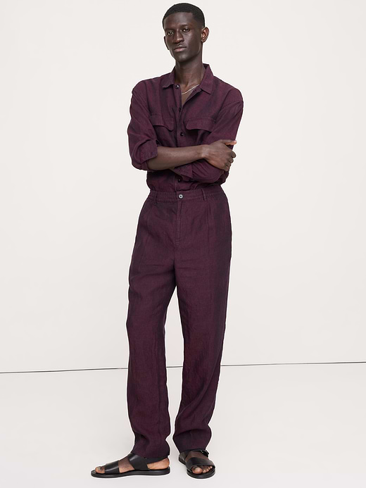 Banana Republic Straight Linen Pull-On Dress Pant — photo 1