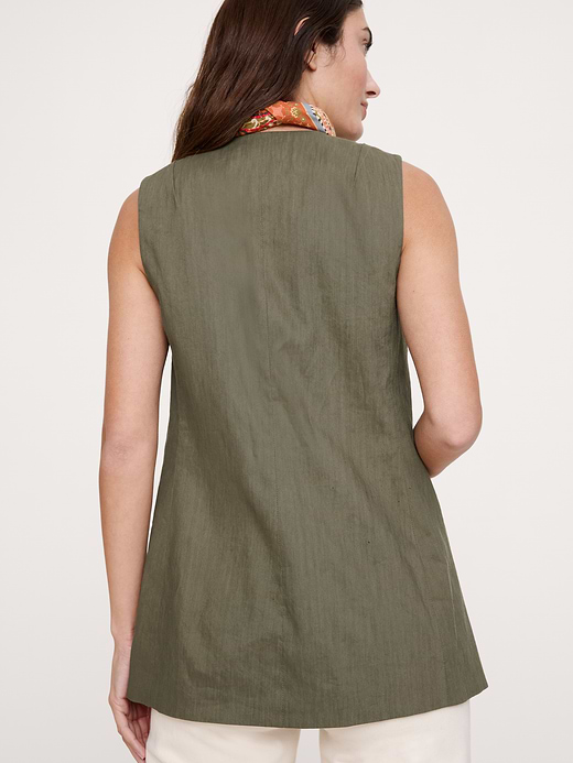 Banana Republic Stretch Linen-Viscose Long Vest — photo 3