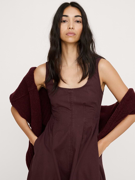 Banana Republic Stretch-Cotton Barrel Midi Dress — photo 4