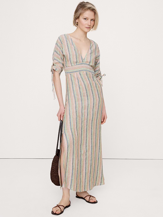 Banana Republic Linen Tie-Sleeve Midi Dress — photo 1