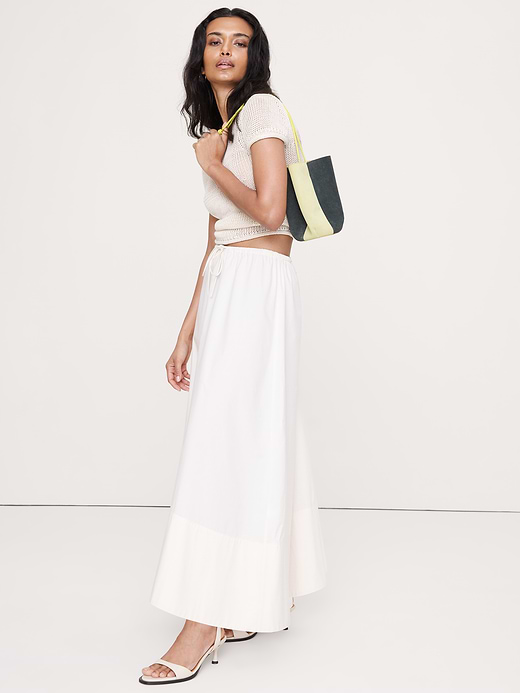 Banana Republic Cotton Poplin Drawstring Maxi Skirt — photo 1