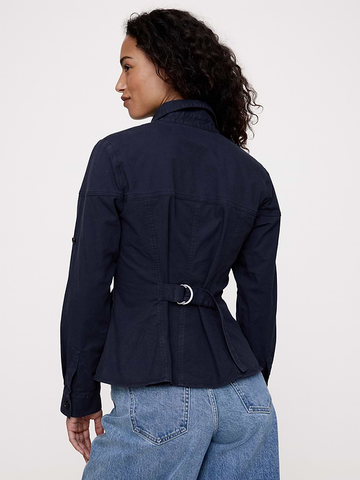 Banana Republic Stretch-Cotton Pleated-Waist Top — photo 3