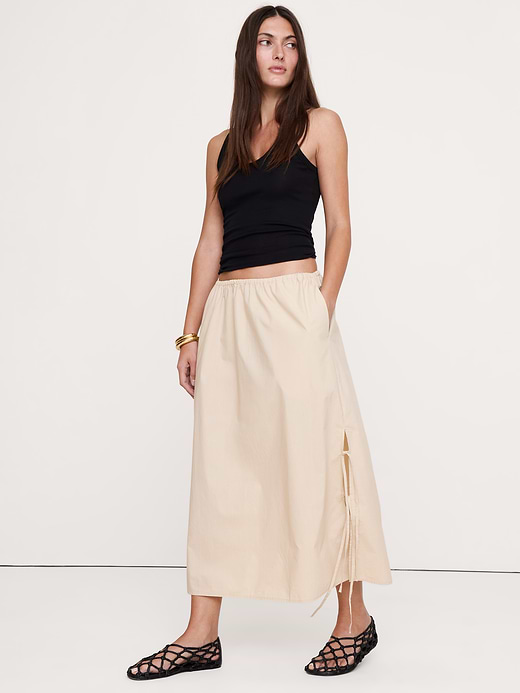 Banana Republic Cotton Poplin Side-Tie Midi Skirt — photo 5