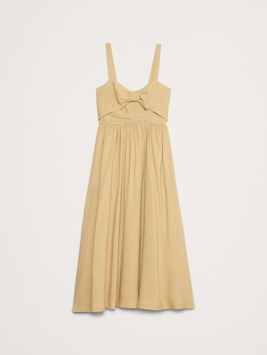 Banana Republic Viscose-Linen Dupioni Bow-Front Maxi Dress — photo 5