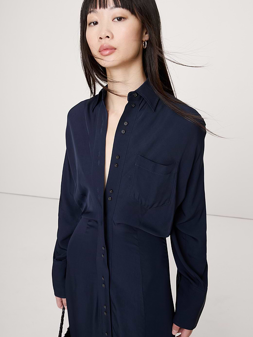 Banana Republic Drapey Twill Shirt Dress — photo 4