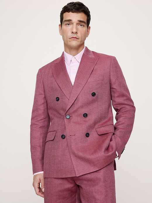 Banana Republic Double-Breasted Linen-Merino Suit Jacket — photo 4