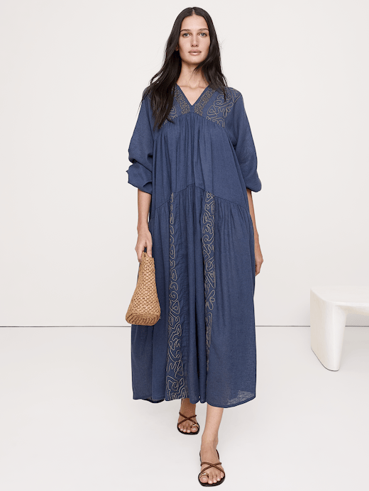 Banana Republic Linen-Cotton Trapeze Maxi Dress — photo 1