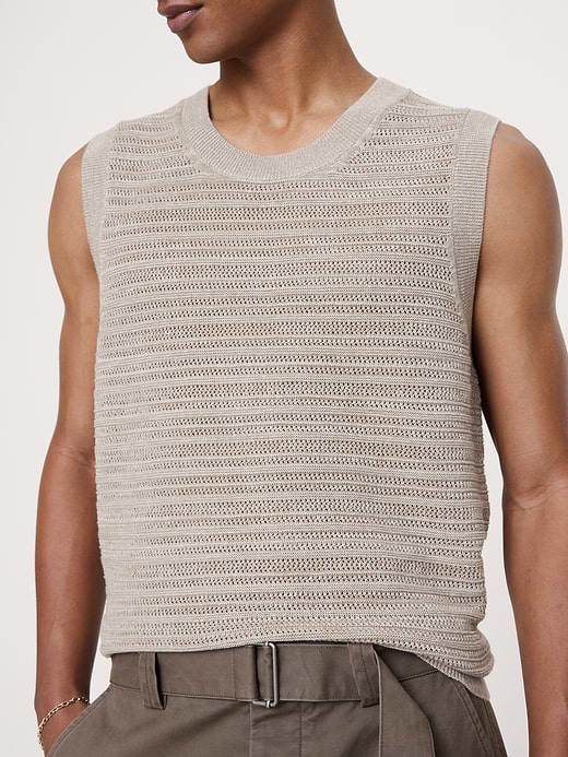 Banana Republic Cotton-Linen Mesh Tank — photo 4
