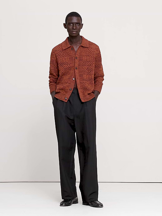 Banana Republic Linen-Cotton Textured Polo Cardigan — photo 6