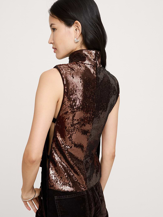 Banana Republic Sequin Open-Side Top — photo 3