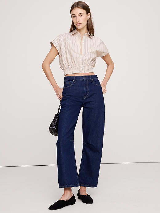 Banana Republic Cotton Poplin Cropped Shirt — photo 4