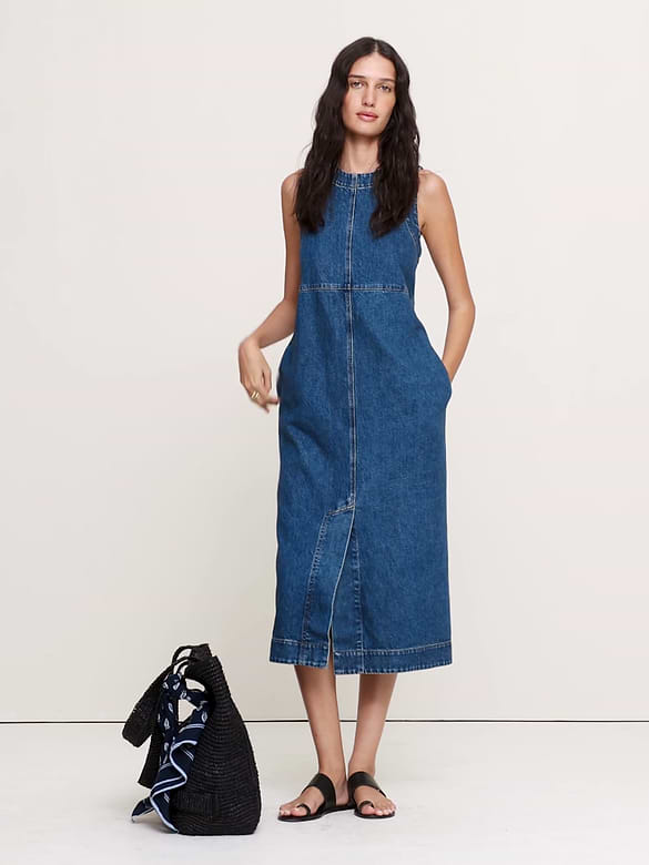 Banana Republic Denim Shift Midi Dress — photo 5