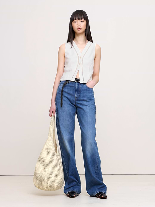 Banana Republic Lace-Trim Linen Vest — photo 8