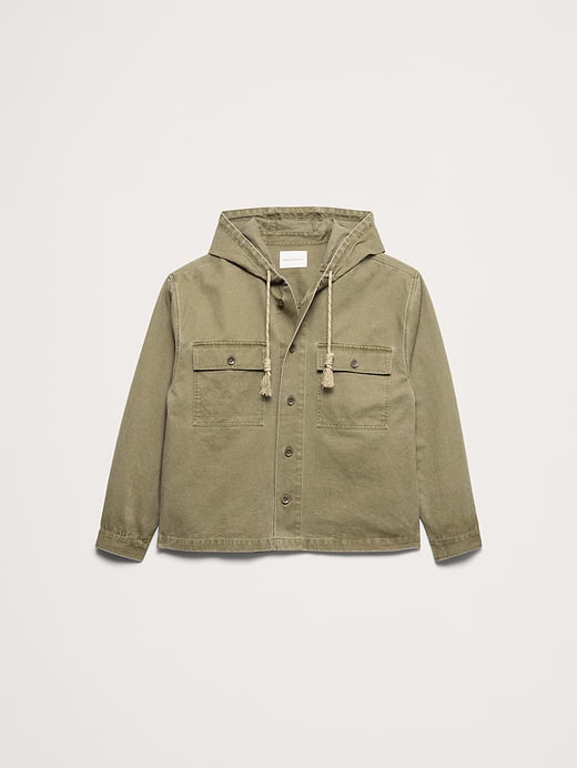 Banana Republic Cotton Twill Hooded Overshirt — photo 5