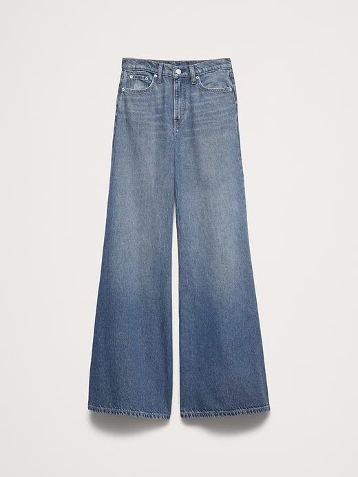 Banana Republic High-Rise Wide-Leg Lightweight Palazzo Jean — photo 6